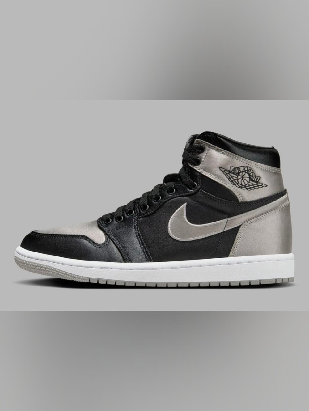 Nike Air Jordan 1 High Black and Silver Sneakers